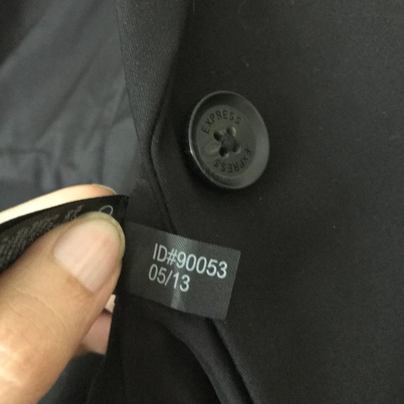 Express Two Button Suit Blazer Black Jacket Size 2 - Picture 11 of 13